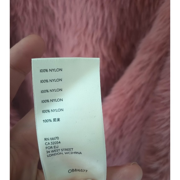 Free People Women's Size XS Pink Faux Fur Teddy Open Cardigan Sweater Pockets - Picture 10 of 14